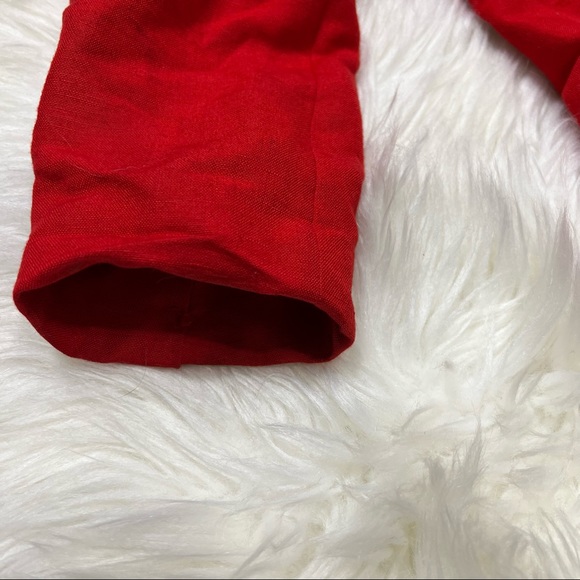 Vintage Red Linen Skirt & Blazer Suit - Picture 4 of 16